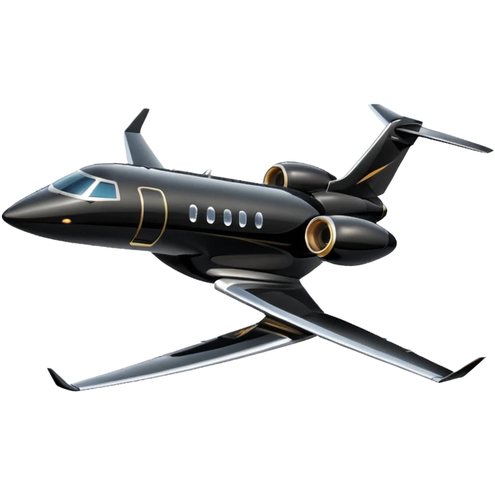 Black private jet, profile view emoji