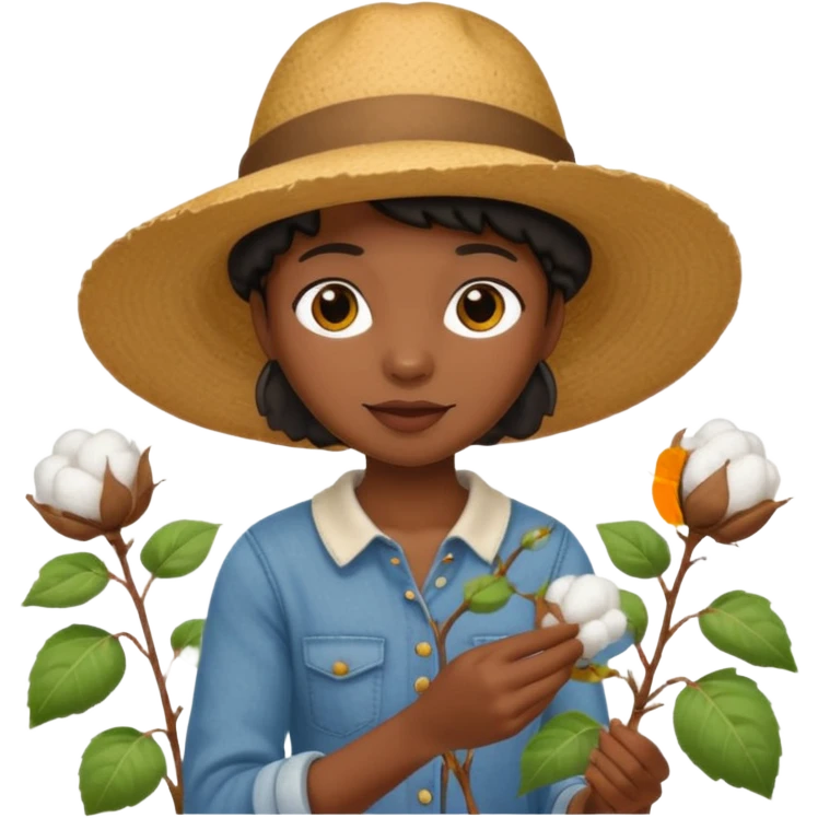 a black person picking cotton emoji