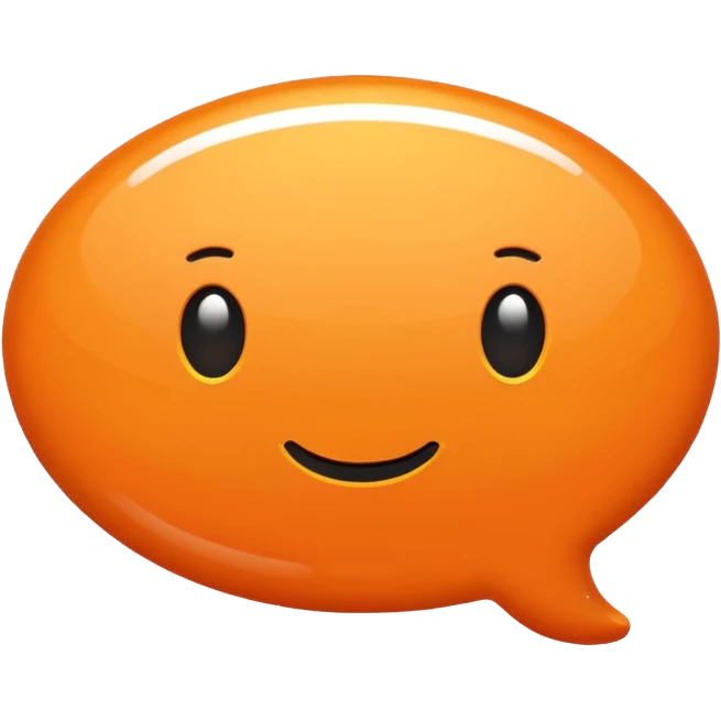 Chat bubble with orange accents emoji