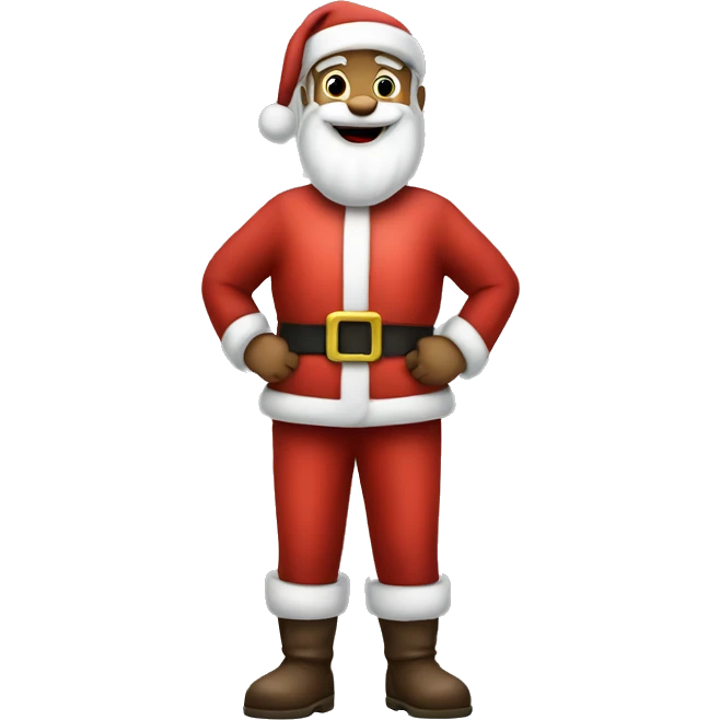 Santa clause full body wearing Santa uniform with lights on his body emoji