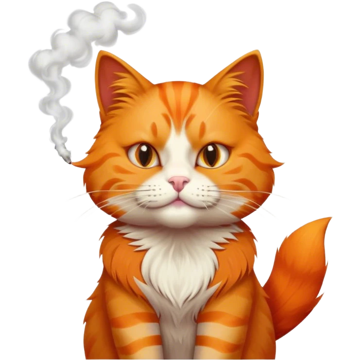Orange cat smoking  emoji