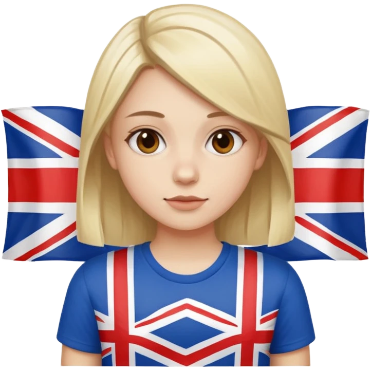 girl with uk flag shirt emoji