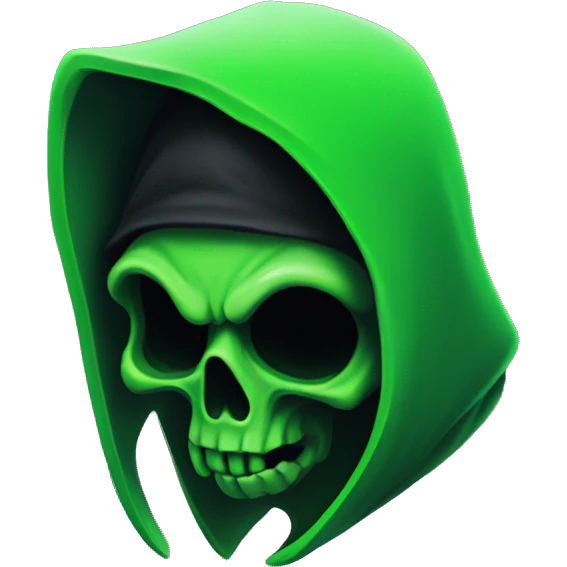 Neon green grim reaper emoji