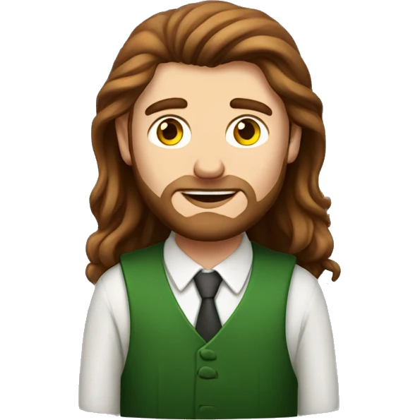 Irish guy with long brown hair heading to work emoji