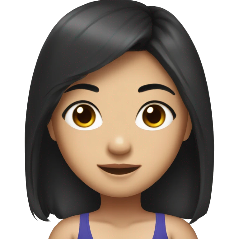 a black-haired Asian in a one-piece swimsuit emoji