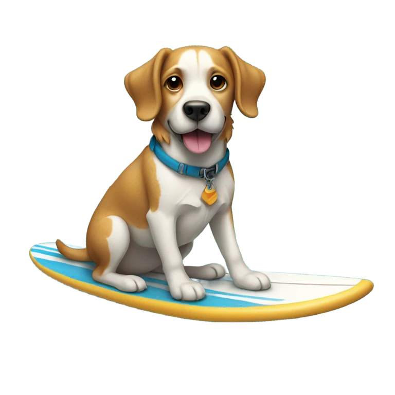 Dog on a surf board emoji