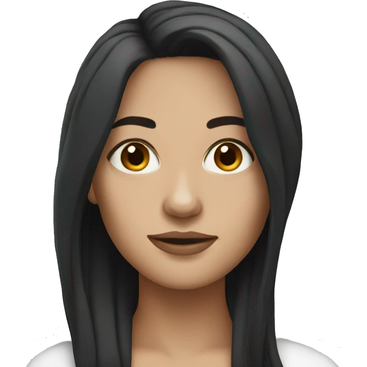 White woman black hair emoji