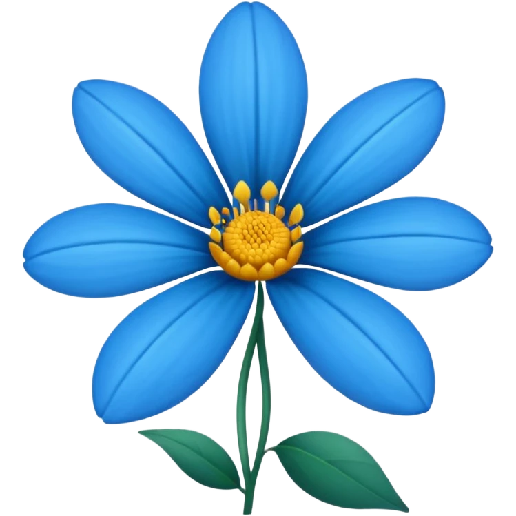 Flor azul com detalhes vivos emoji emoji