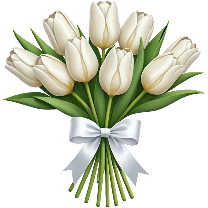 white tulip bouquet  emoji