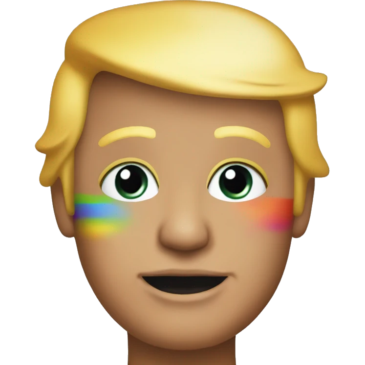 Donald Trump with rainbow makeup emoji