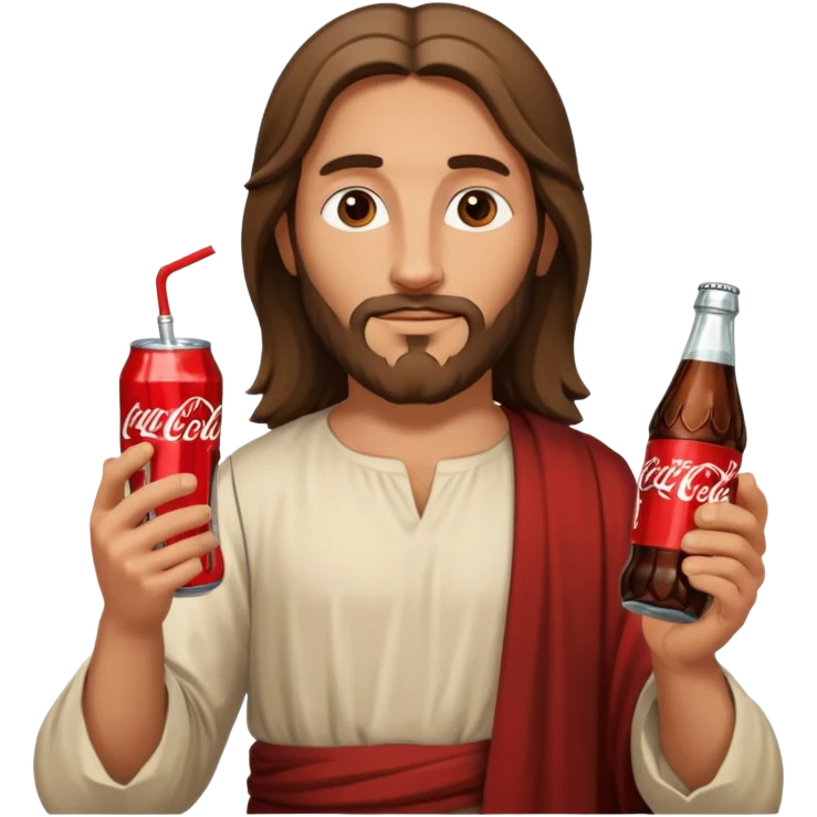 Jesus christ with a coke in his one hand emoji