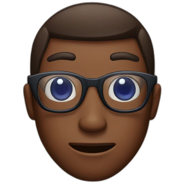 guy with brown skin with two blueberries on his eyes, behind glasses emoji