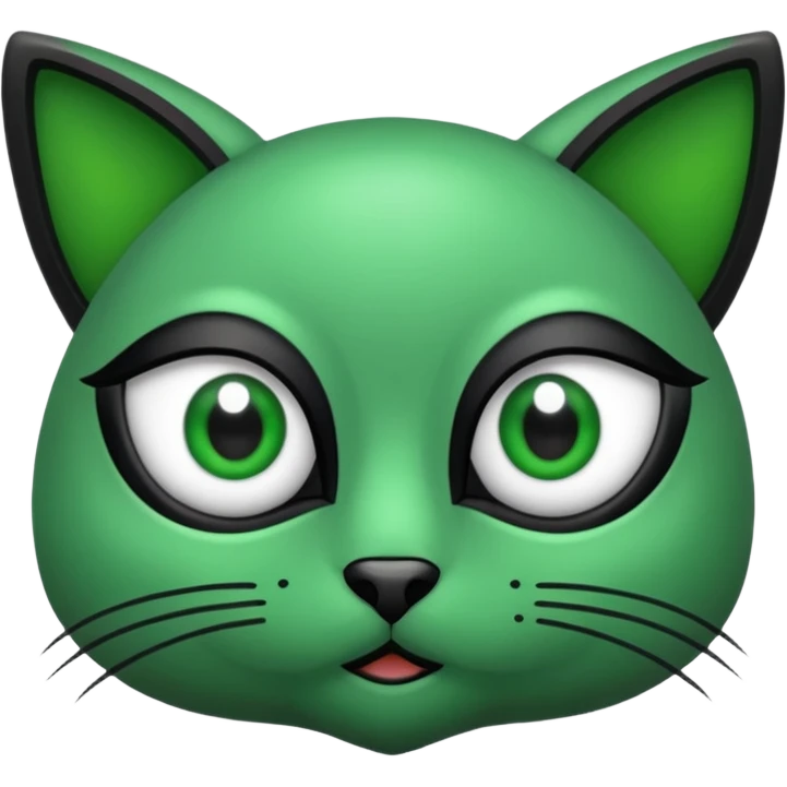 Gata con ojos verdes y negro emoji
