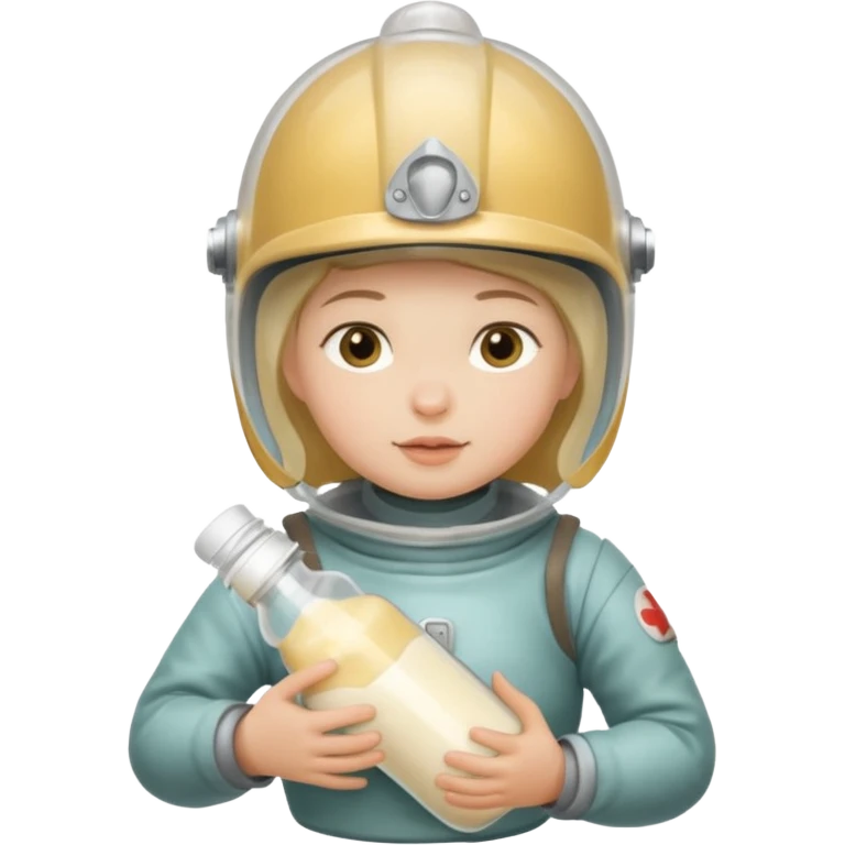 Un biberon avec du lait chaud et Jeanne d’arc qui flotte dedans  emoji