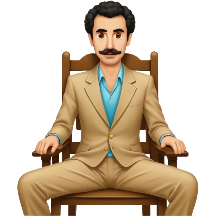 Borat sitting on dining chair emoji