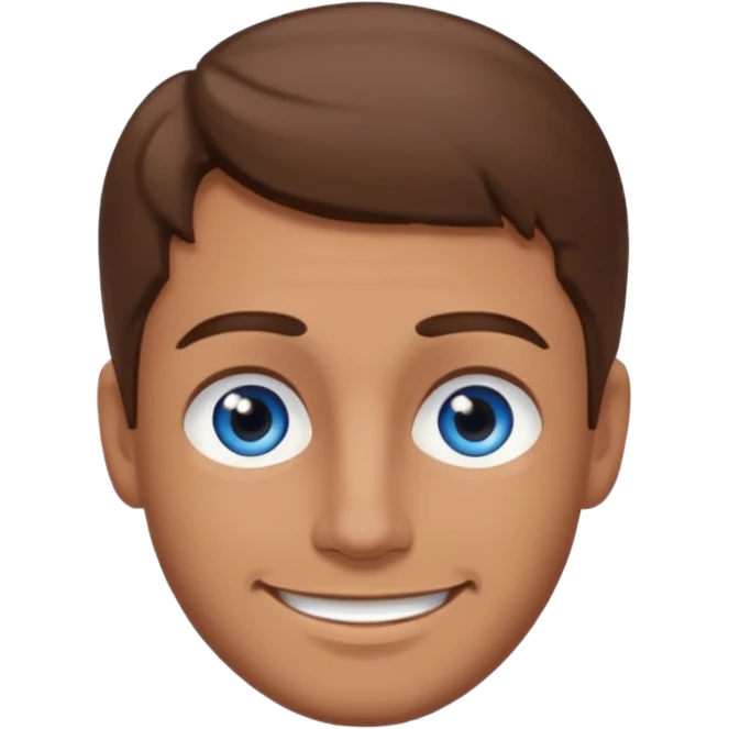 dad with brown hair and blue eyes emoji emoji