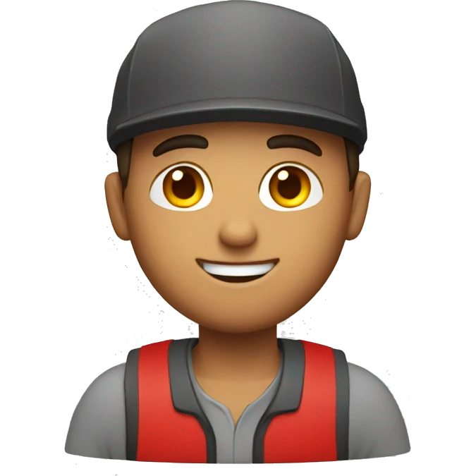 red delivery guy emoji