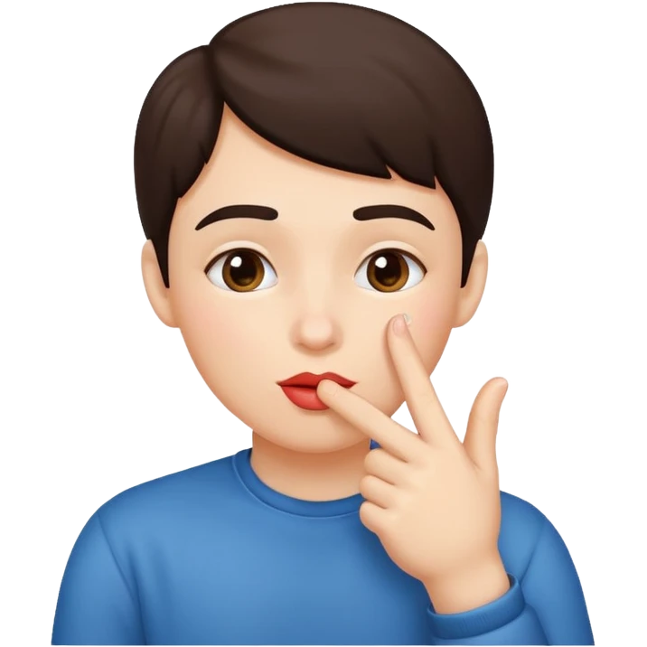 Face doing the finger thumb tap with a kissy face  emoji