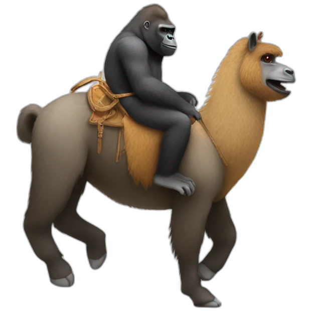 Gorilla riding a Llama emoji