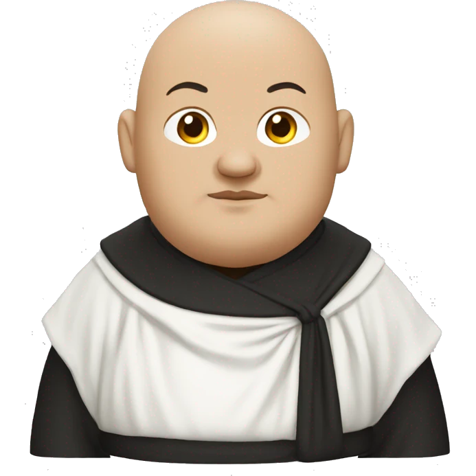 fat monk in black and white robe emoji