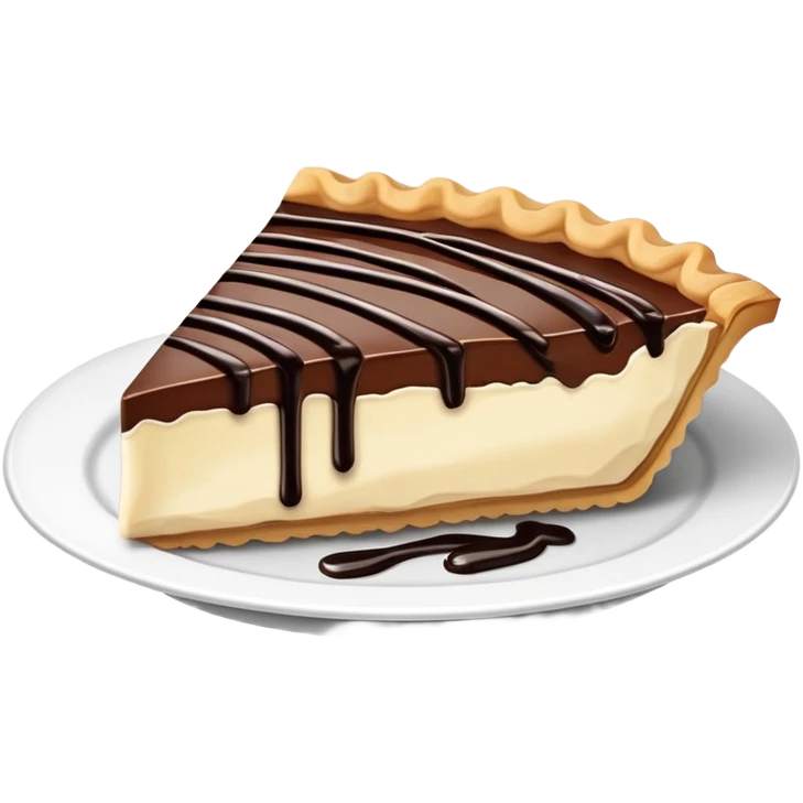 piece of pie drizzled in chocolate emoji