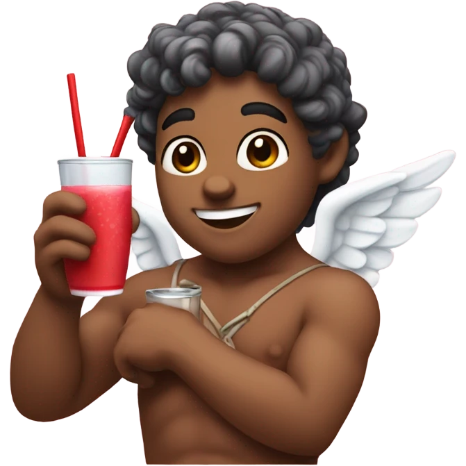 Cupid with a drink emoji