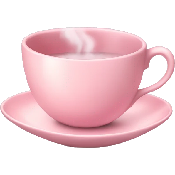 Pastel pink tea cup with steam emoji