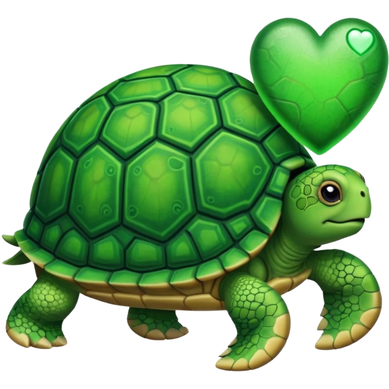 Turtle with green heart emoji