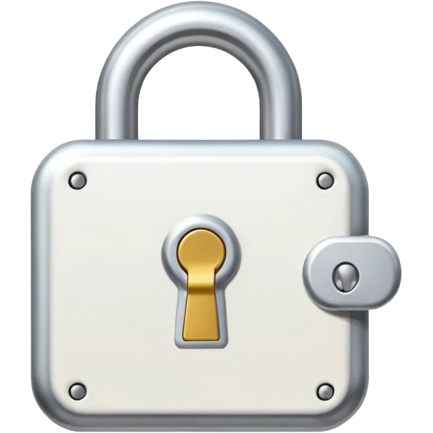 flat, 2d, white, solid fill, locked lock icon emoji