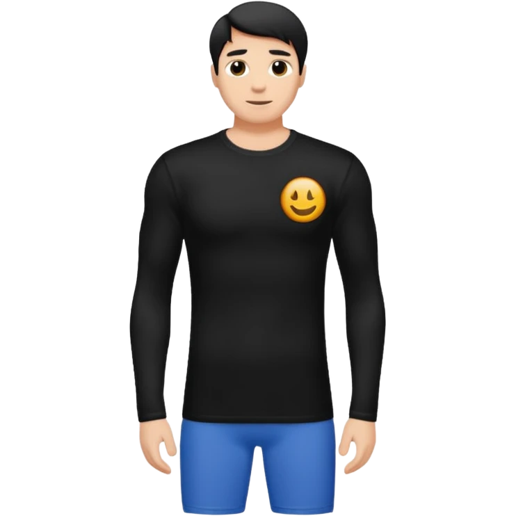Thermal black long sleeved tshirt emoji