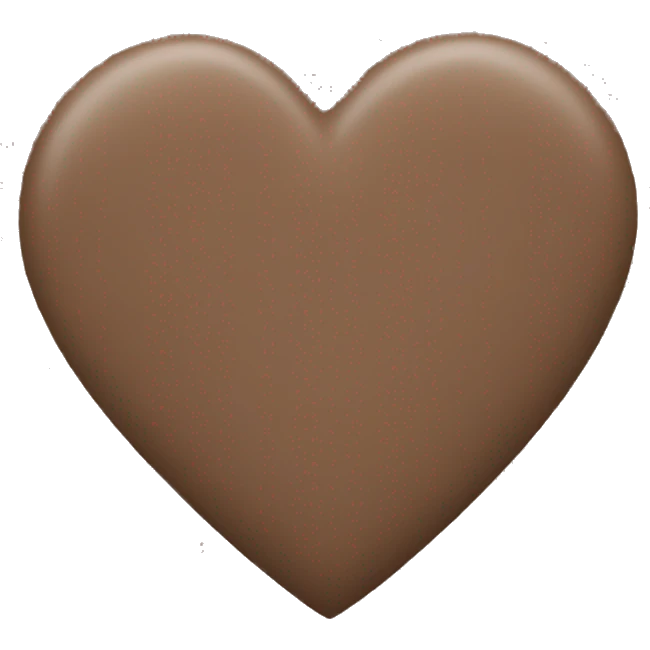 Matte brown heart emoji