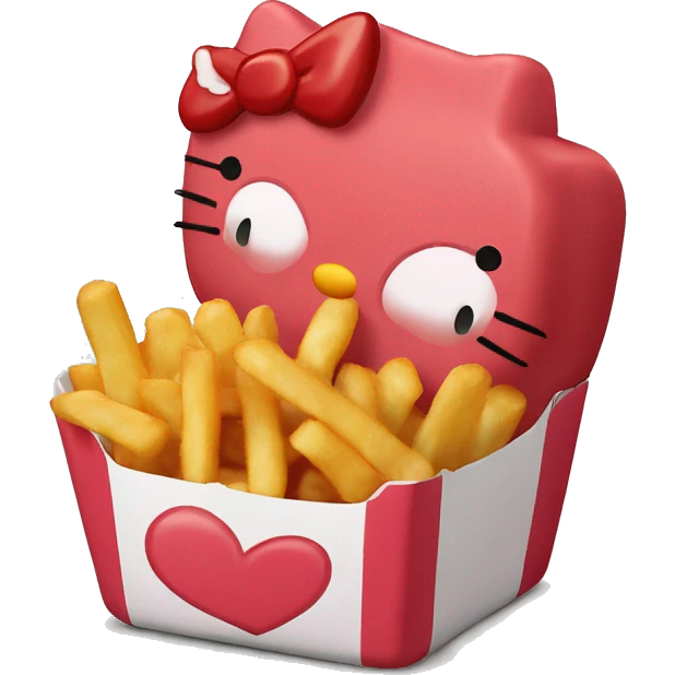 Hello kitty chicken nuggets with French fries emoji