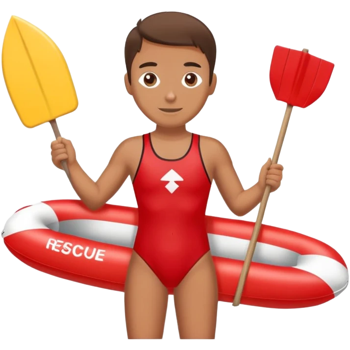lifeguard with rescue float emoji
