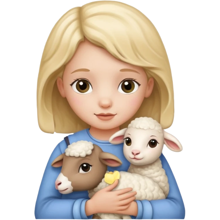 Mary had a little lamb holding a lamb  emoji