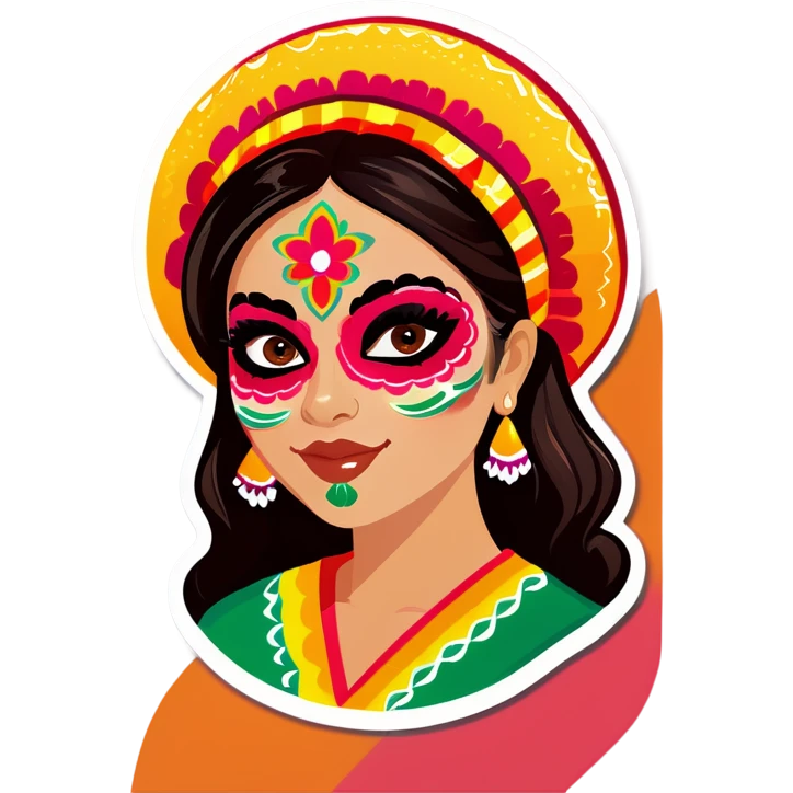 Pree teen with Mexican makeup emoji