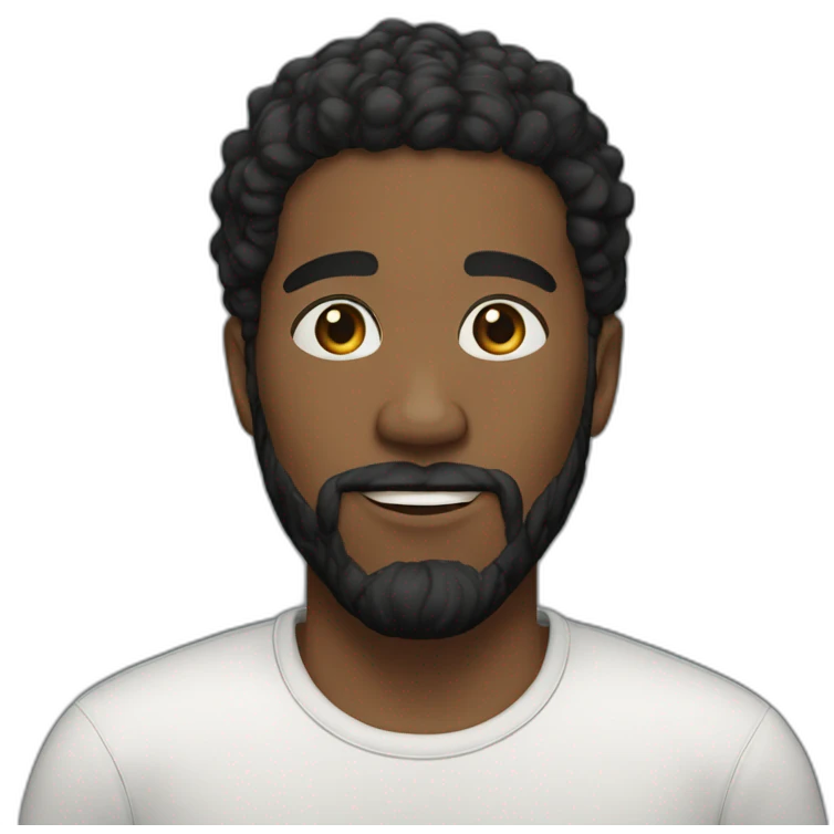 young black men in 25 years old withe black hair and barbe emoji