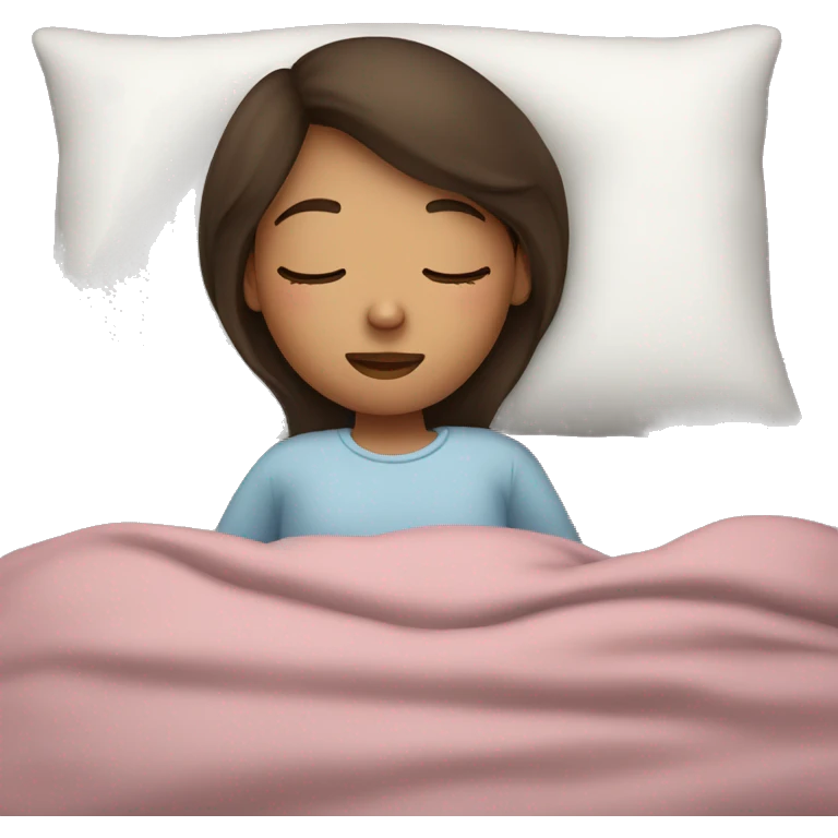 Brunette girl sleeping emoji
