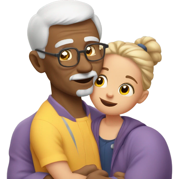 Grandpa huggings with little girl emoji