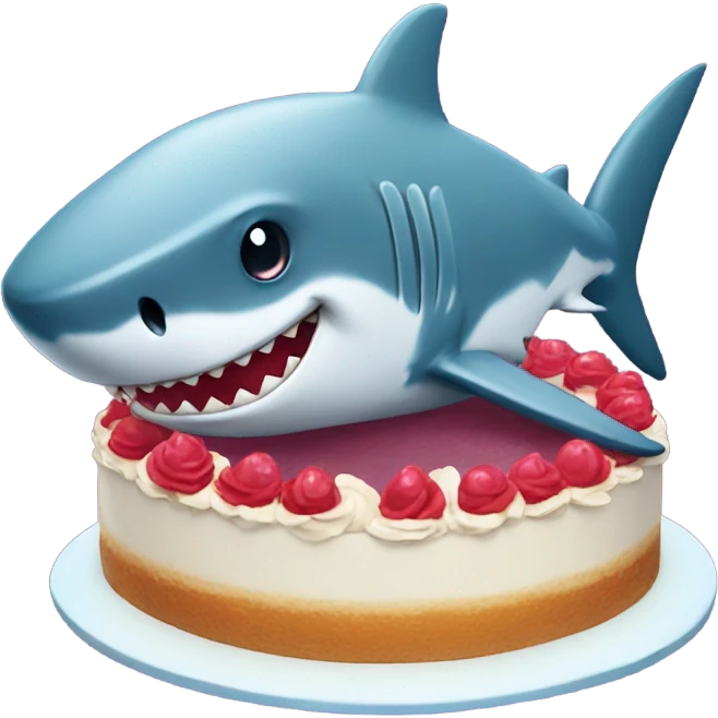 shark with a cake emoji