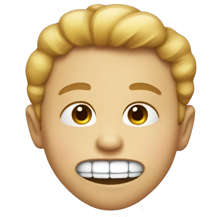 A face  biting lips emoji