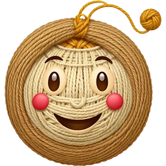 Face on yarn ball smiling emoji