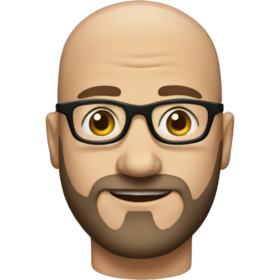 Bald  dad with glasses and a short beard  emoji