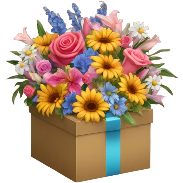 Flower gift box emoji
