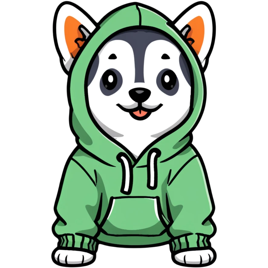 Dog wearing a hoddie  emoji