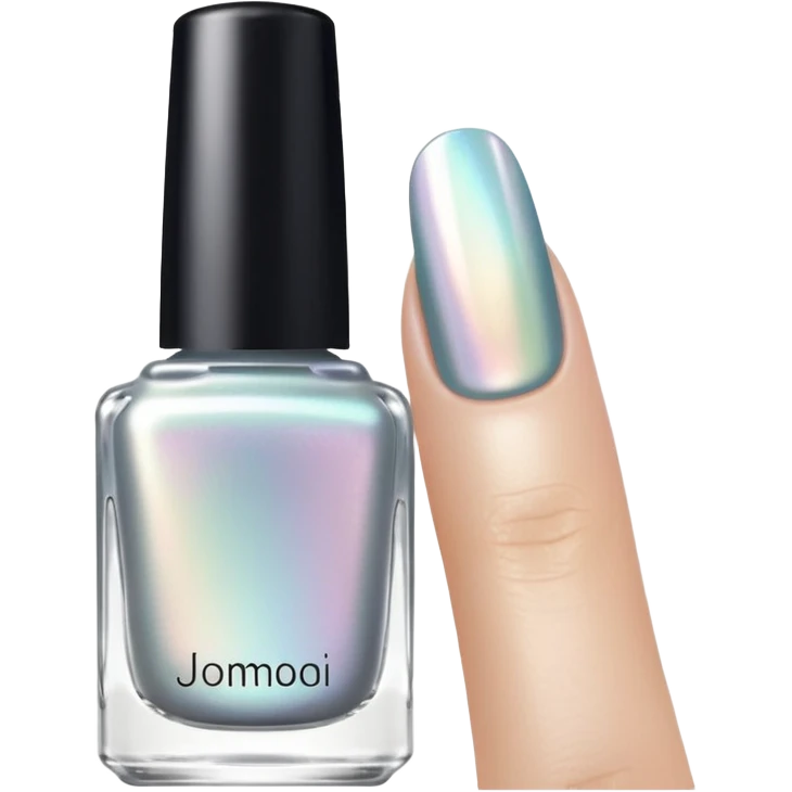 Colorshifting silver, beautiful opalescent, pearlescent effect Nail polish, translucent bottle emoji
