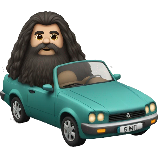 Hagrid with car emoji