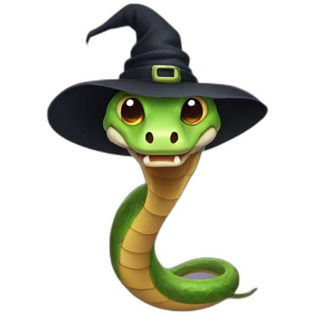 Snake with witch hat emoji