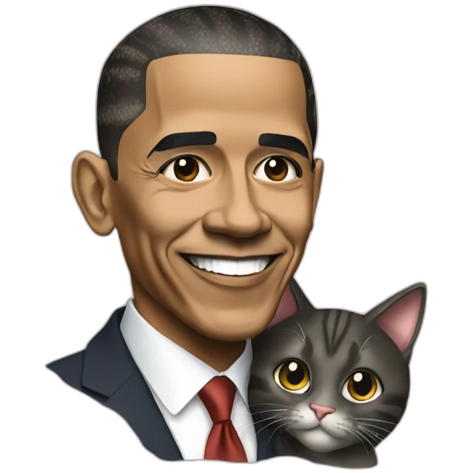 Obama with cat emoji