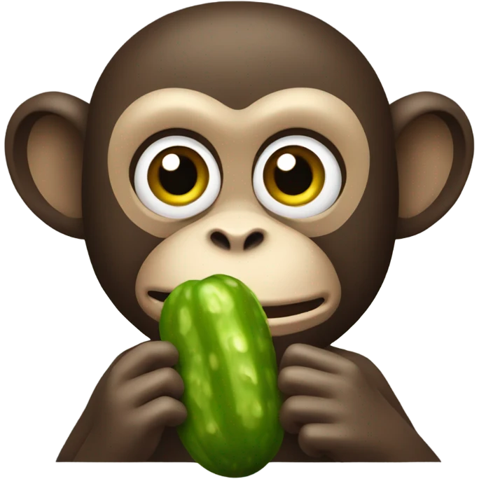 Monkey eating pickle  emoji