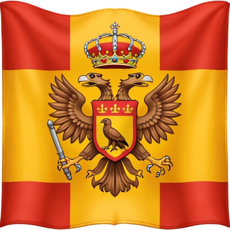 Bandera de españa actual con un águila marrón en el escudo emoji